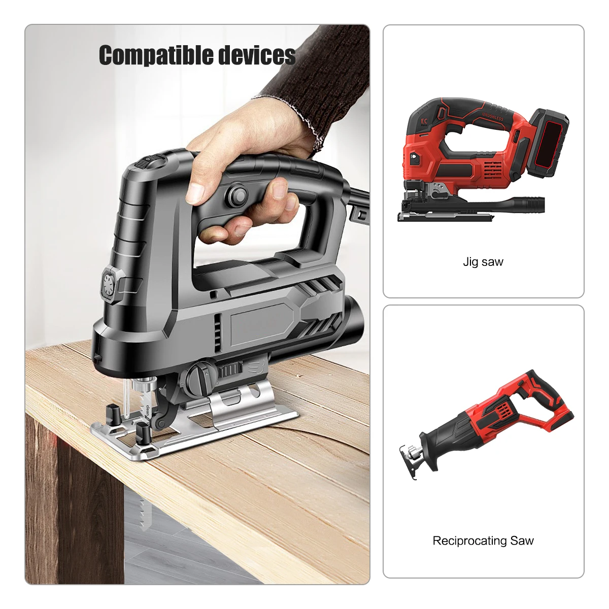 52pcs Jigsaw Blades Set T-Shaft HCS Assorted Jig Saw Blades for Wood Plastic Metal Cutting Woodworking Blade Hand Tool