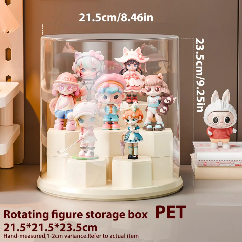 منظم عرض تخزين الألعاب الدوارة الشفافة من Popmart - رف للأشكال القابلة للجمع والألعاب القطيفة والصناديق العمياء وسلاسل المفاتيح