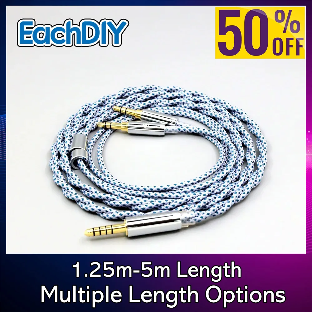 99% чистое серебро, смешанный графеновый экранирующий кабель для наушников OCC для Onkyo A800 Philips Fidelio X3 Kennerton Jord 8656