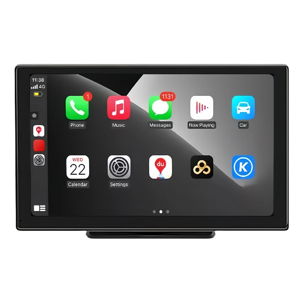 

9inch Portable Wireless Carplay&Android Auto Touch Screen Car Stereo with BT/Mirror Link/GPS Navigation/Aux/FM for All Vehicles