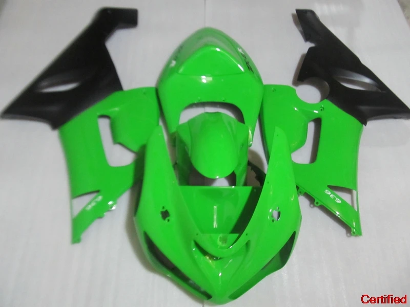 Novos kits de carenagem 100% apto para kawasaki ninja zx 6r 2005 2006 zx6r 05 06 preto fosco verde abs plástico carenagens conjunto hp11