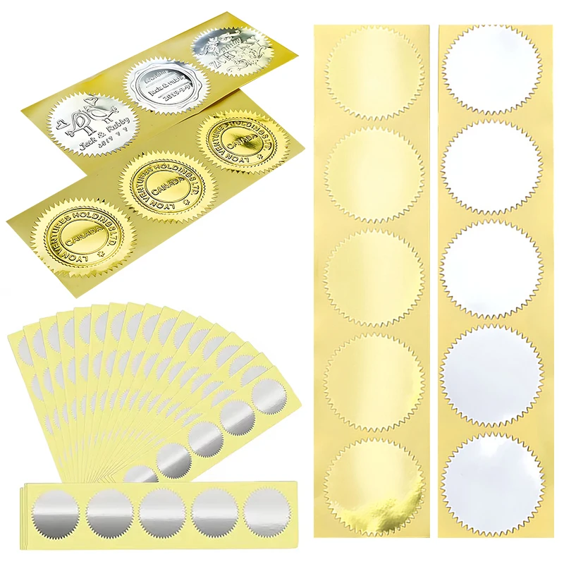 100/200/400PCS Assorted Colors Round Gear Sticker 45mm Size Shiny Gold Silver Stickers DIY Scrapbook Certificate Decorations ZYF