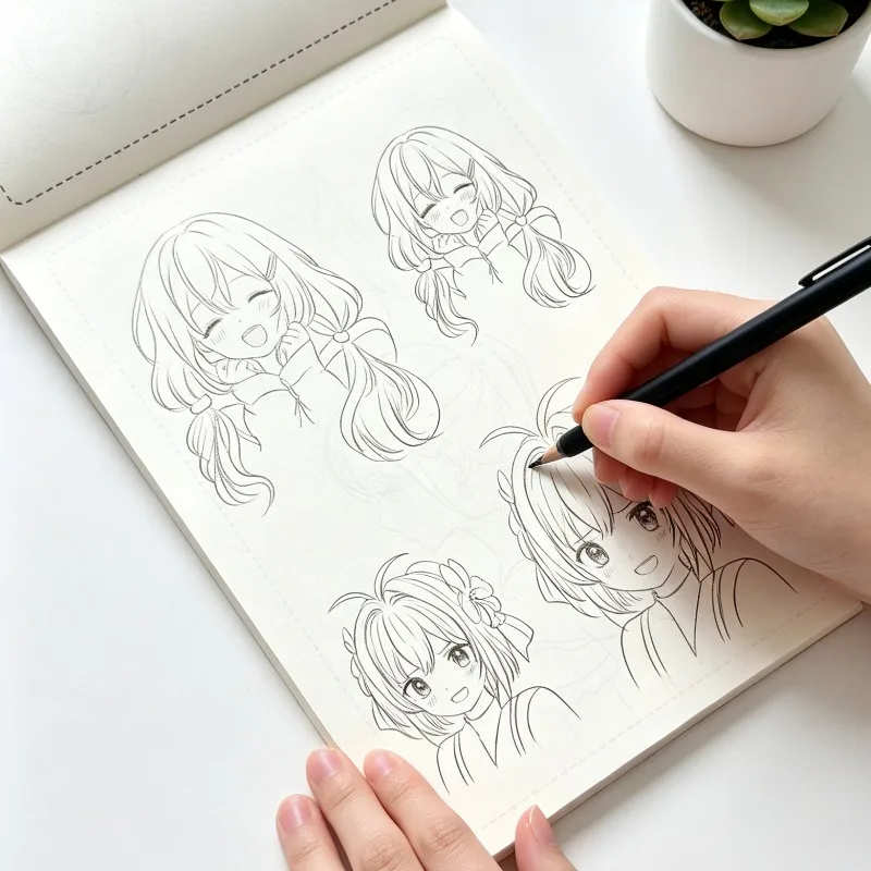 32 Page Step-by-step Tutorial for Manga Drawing: A Guide To Drawing Manga Characters Suitable for Teenagers Adults and Artists image 5