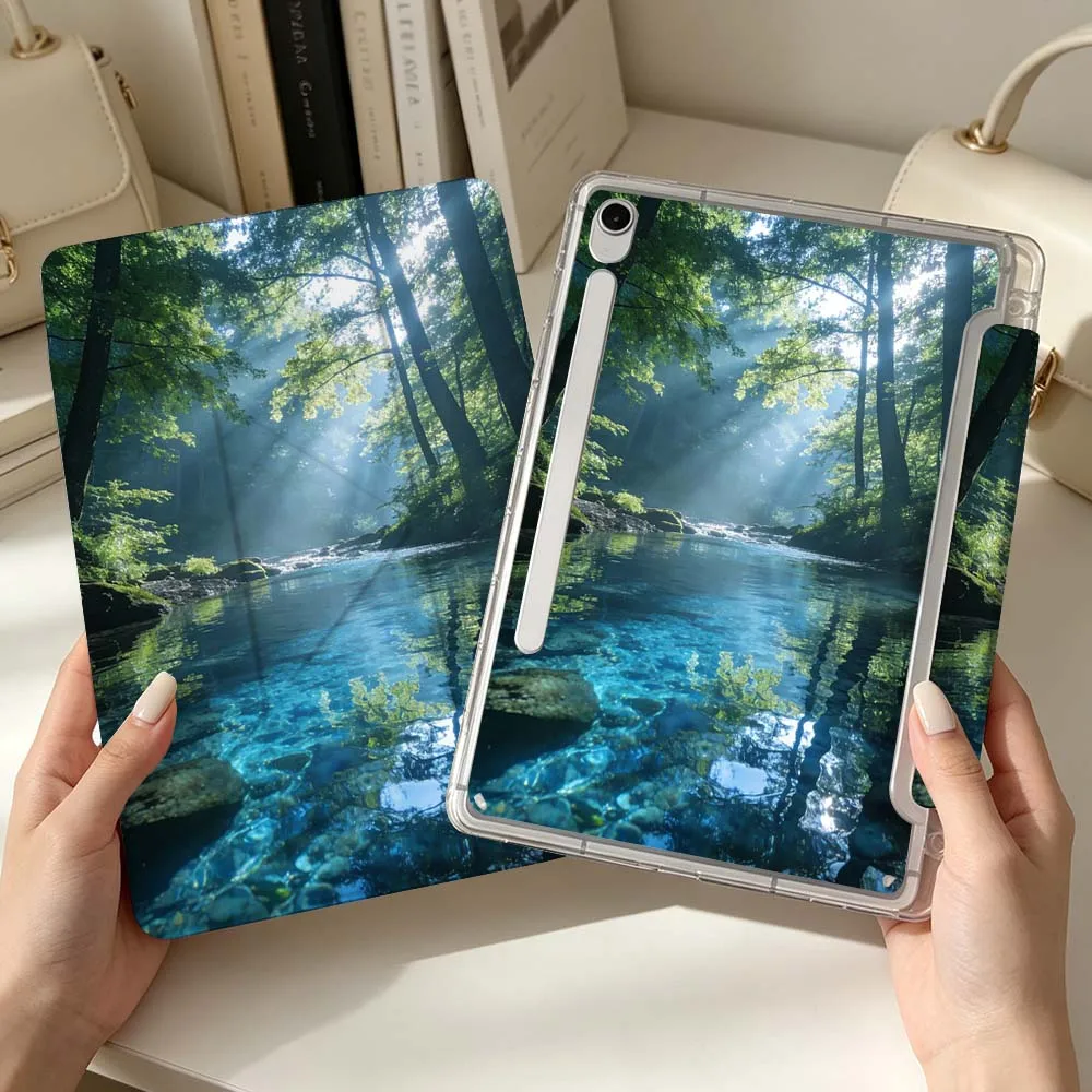 Natural Forest Stream Soft For Samsung Galaxy Tab S6 S7 S8 S9 S10 A8 A9 A11 Lite FE Plus 3Y Tablet Case