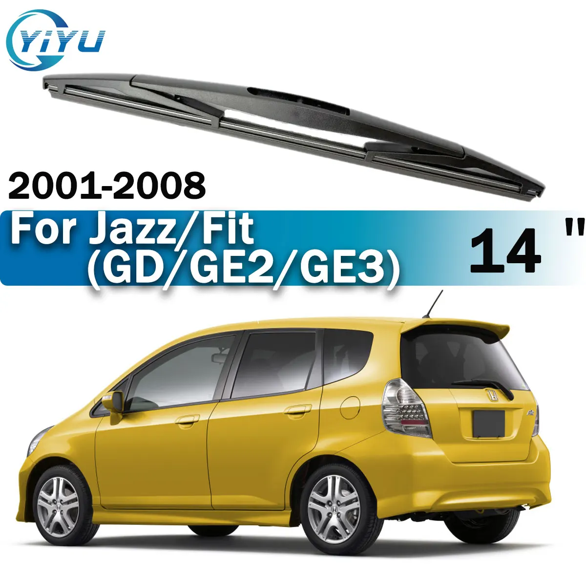 14" Rear Wiper Blade For Honda Jazz Fit MK2 GD GE2 GE3 2001-2008 Windscreen Window Brushes Accessories