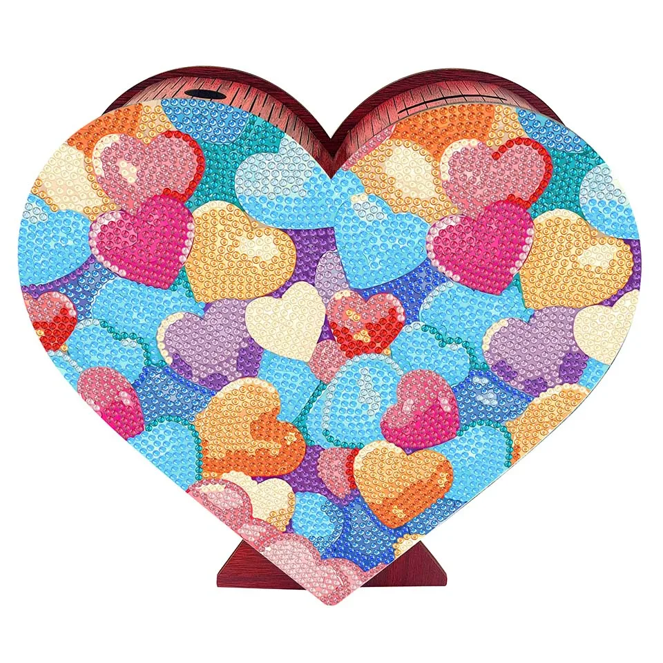 

Креативная алмазная живопись «сделай сам», красочное сердце, копилка, копилка, сделай сам, алмазная живопись особой формы, экономия горшка, подарок на день рождения