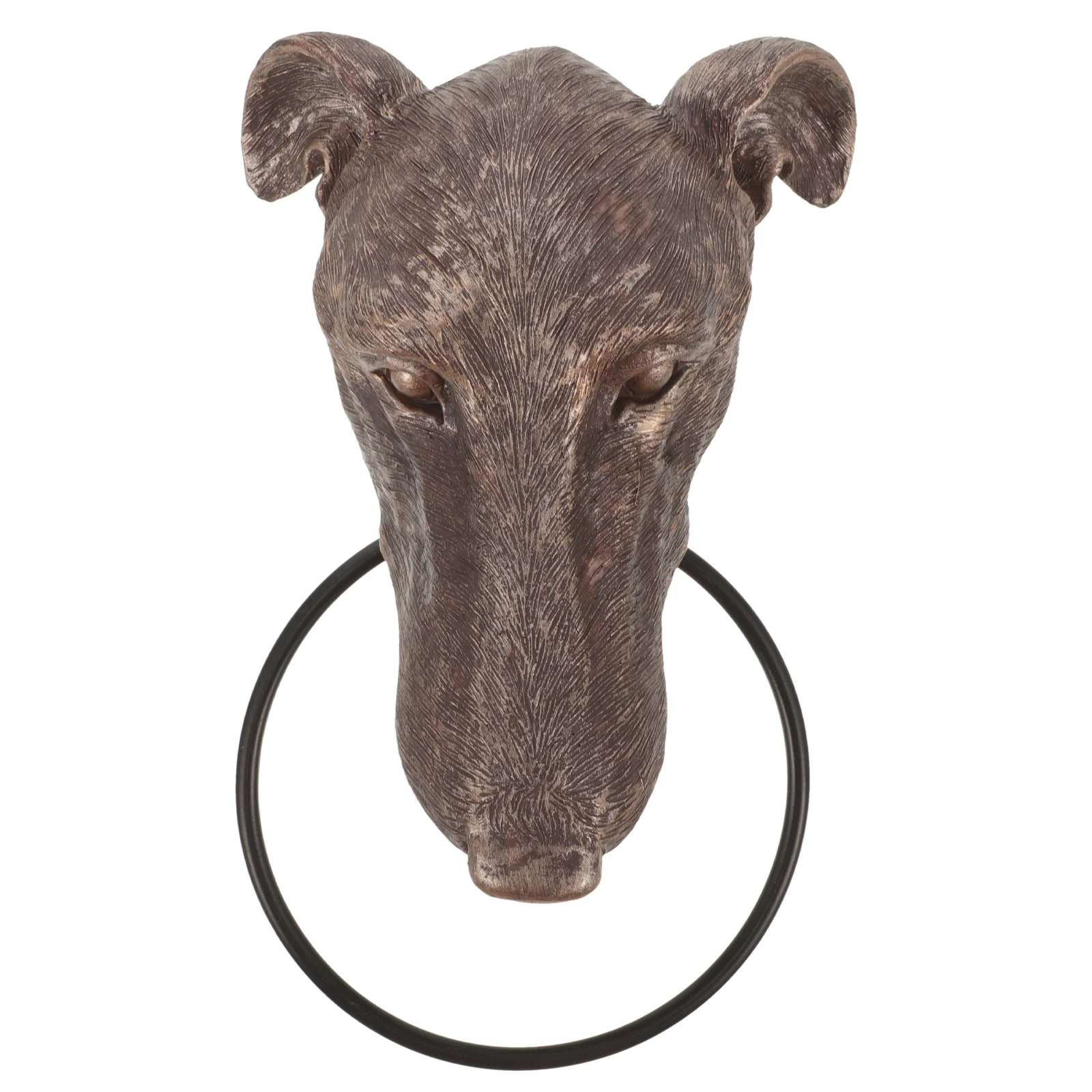 

Classical Knocker Dog Head Resin Front Door Security Accessory Durable Long Lasting Multi Functional Design Home Decoration