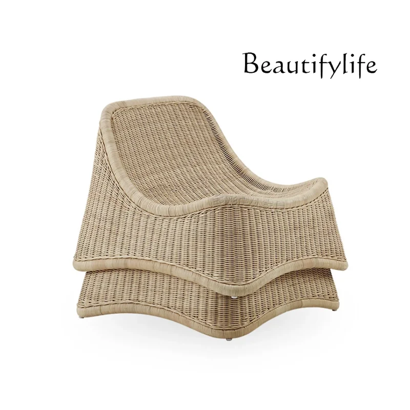 

Nordic Outdoor Sofa Chair Simple Rattan Sofa Chair Single Household Rattan Chair Casual Waterproof Sunscreen