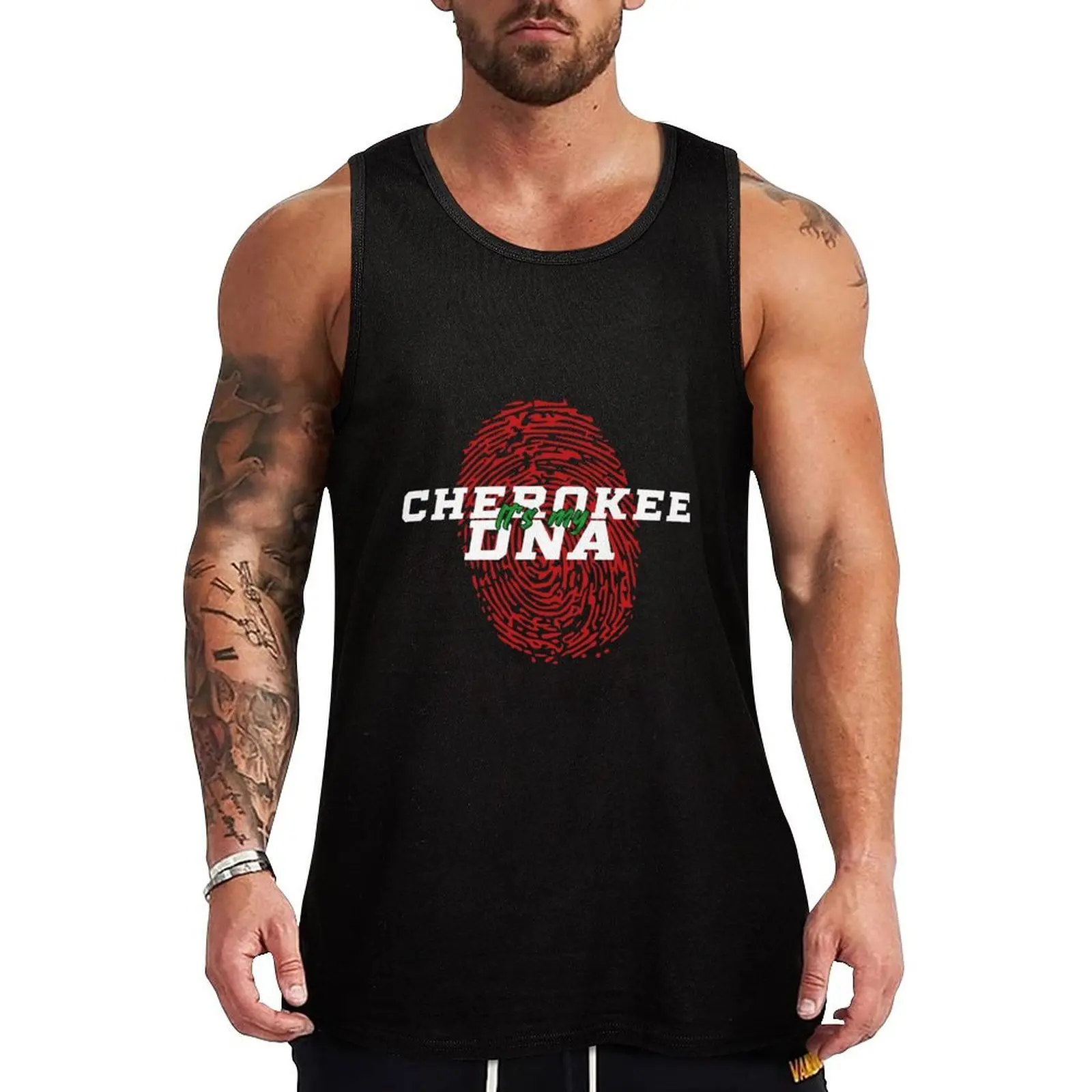 

NATIVE AMERICAN - cherokee it's my dna Tank Top sleeveless shirt man Working vest Men's clothing gym clothes man