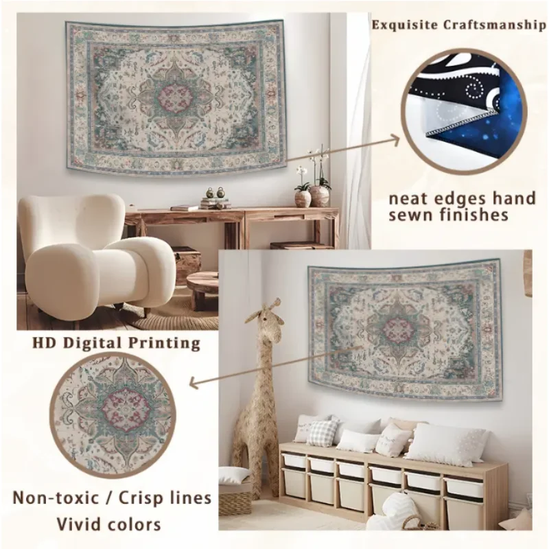 VIKAMA Vertikaler Rollbild-Wandbehang mit chinesischer Pfingstrose, Koi-Fisch und Mond, orientalische Tuschemalerei, Dekoration für Wohnzimmer und Eingangsbereich – Detail 10