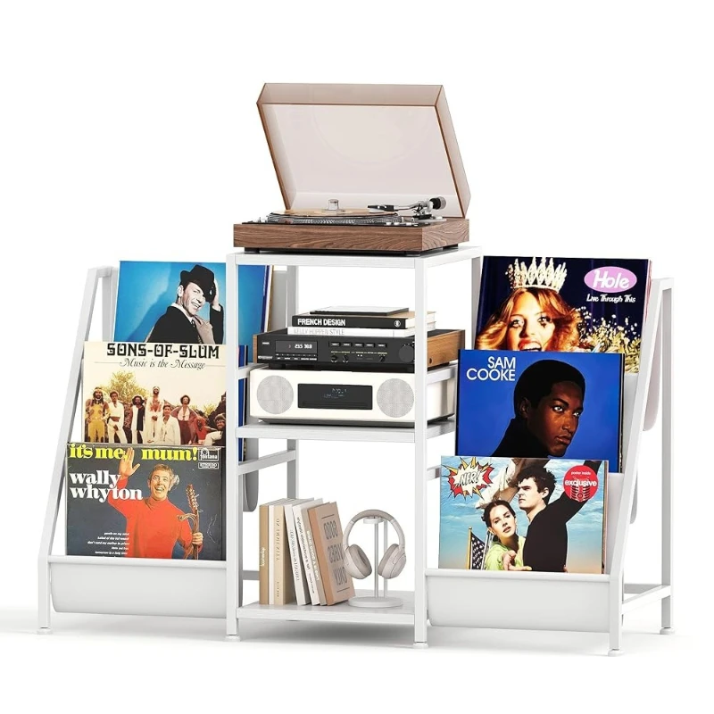 Household floor-to-ceiling multi-layer shelves Large capacity multi-functional record racks Living room display racks