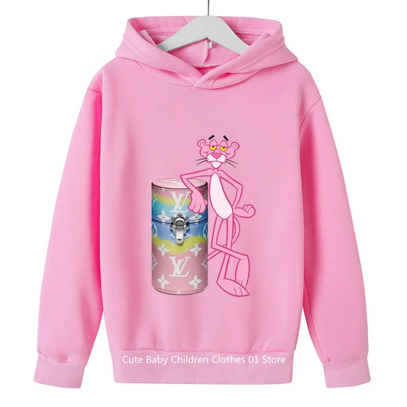 Kids Pink Panther Hoodie Toddler Girls Boys Clothing Autumn Clothes Baby Boys Long Sleeve Sweatshirt Autumn Children'S Clothing