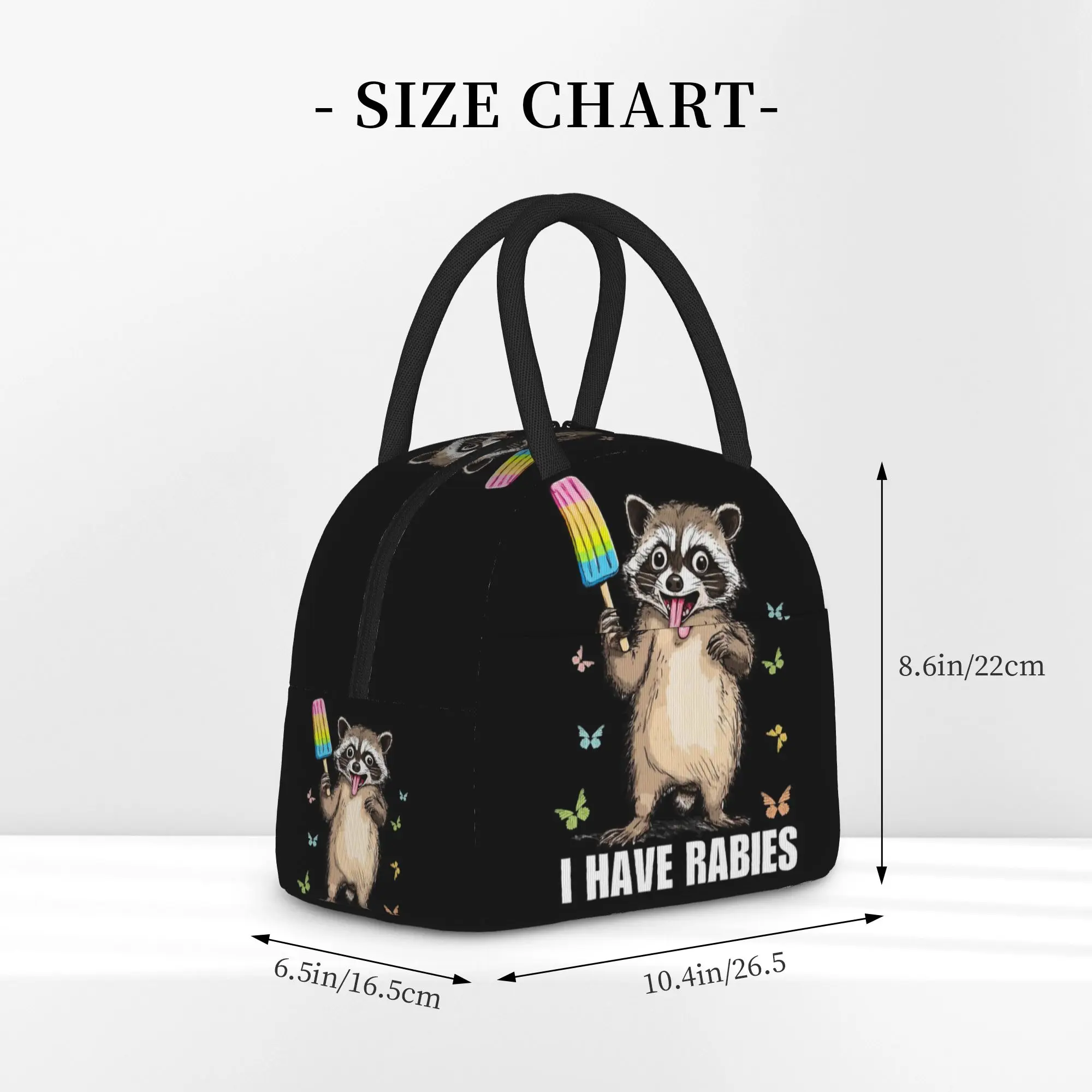 I Have Rabies Funny Animal Meme Tote Insulated Lunch Bag  Handheld Food Bags Leakproof Thermal Cooler Large Capacity Bento Box