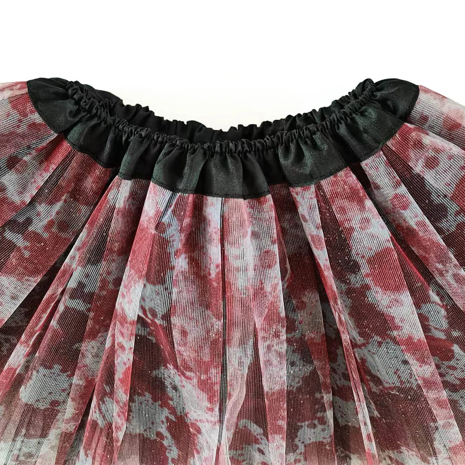 Halloween Bloody Tutu Skirt Women Dark Red Halloween Printed Horro Bust Fluffy Skirt Triple Mesh Ball Gown Mini Skirt