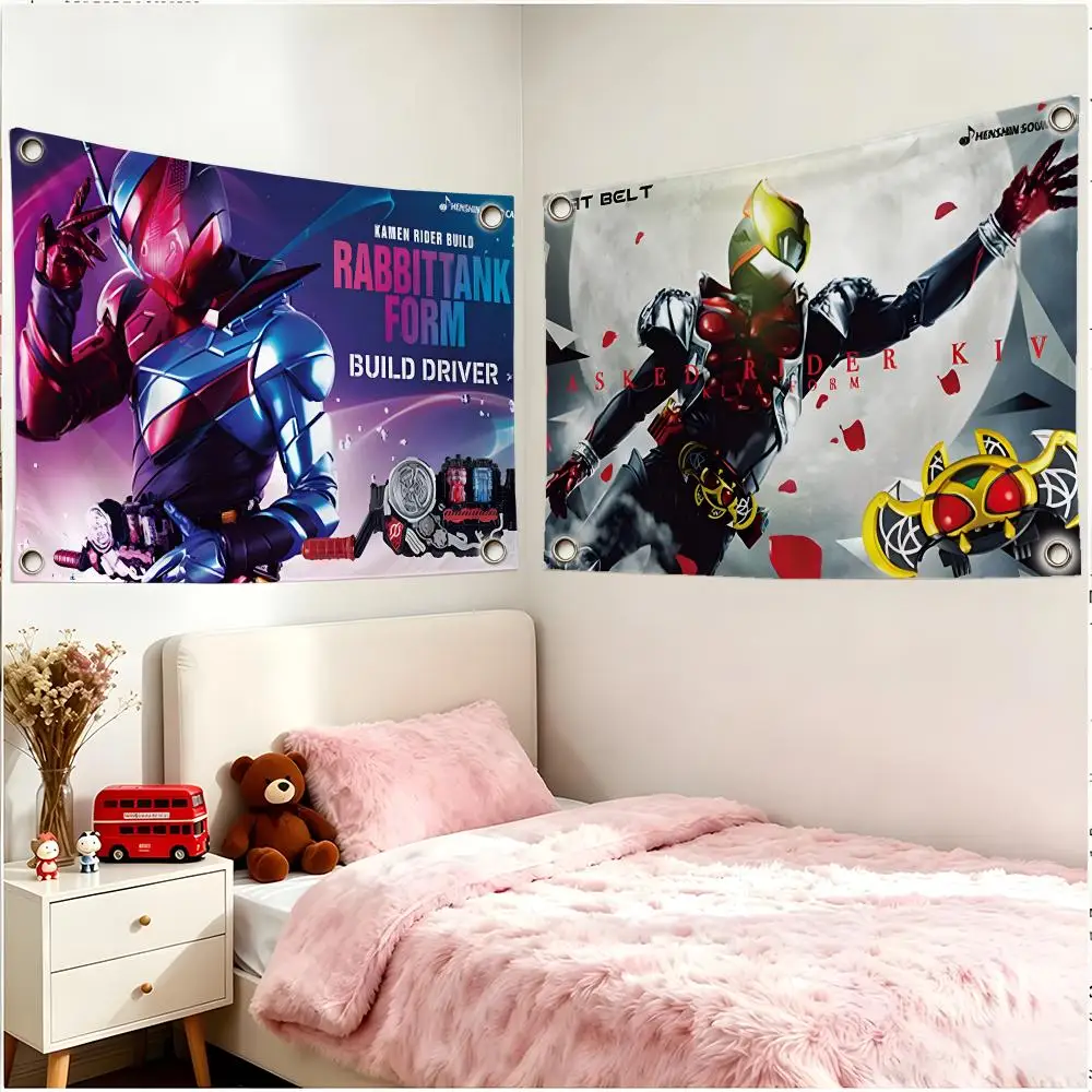 Tokusatsu Hero Kamen Rider Flags Four Ring Borderless Art Decor Indoor Outdoor Use Simple Hang And Install