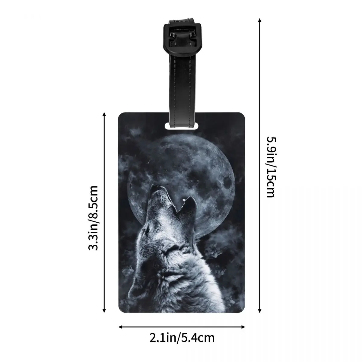 Custom Wolf Moon Luggage Tag Travel Bag Suitcase Privacy Cover ID Label