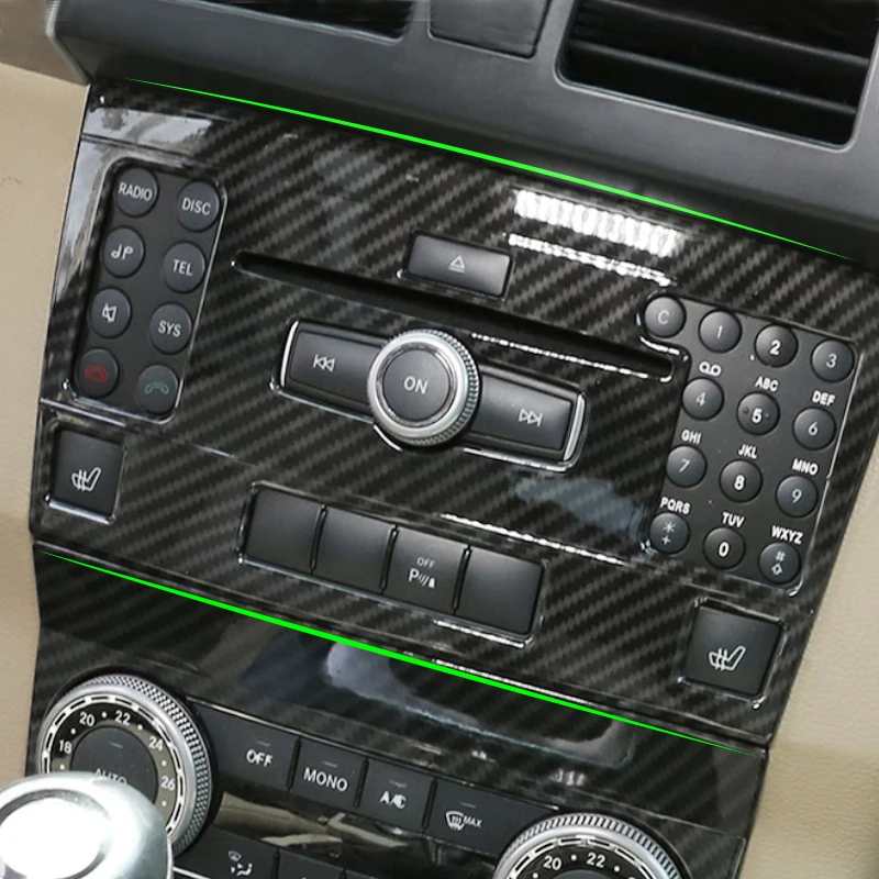 

Carbon Texture Style Car Center CD Audio Switch Control Panel Frame Cover Sticker Trim For Mercedes Benz GLK X204 2010 2011 2012