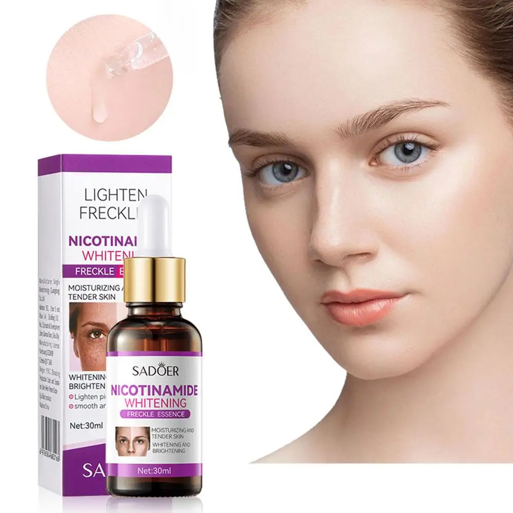 Nicotinamide Whitening Freckle Remove Melasma Dark Serum 30ml Spots Pore Essence Shrinking Skincare Moisturizing Facial Fir V7K7