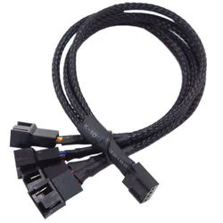 PWM 4pin Fan Sleeved Extension Splitter Hub Cables,Motherboard CPU 4 Pin To 3 Way 4Pin Cooler Or 3pin Case Fan Power Spliter