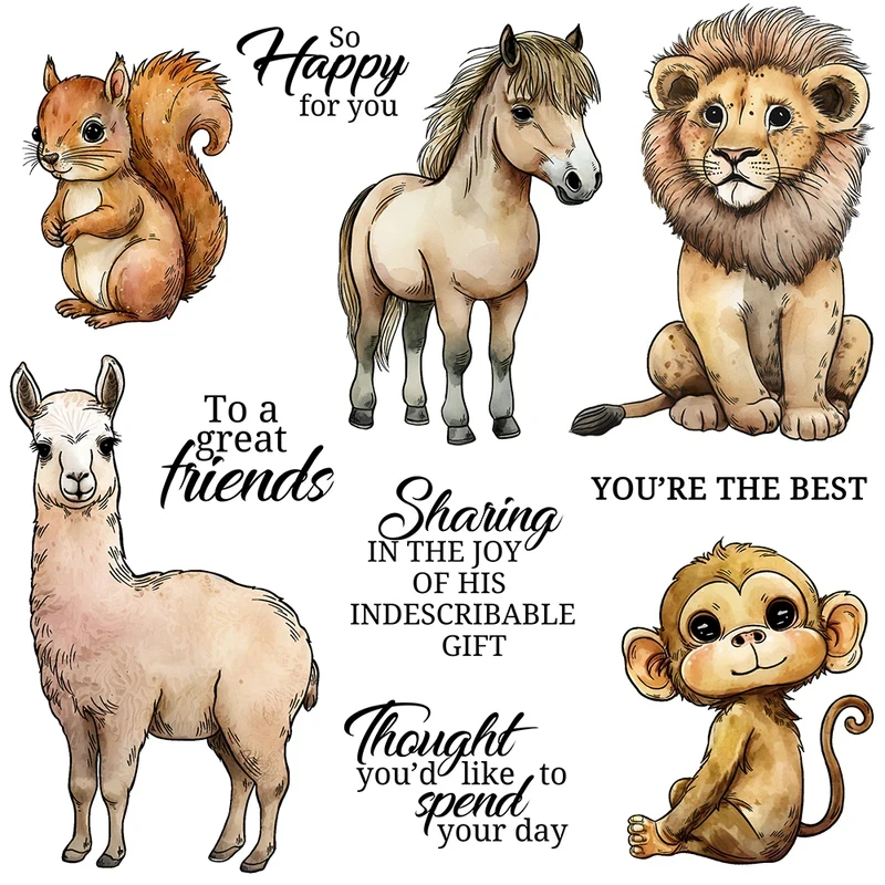 

Cute Cartoon Animals Metal Cutting Dies Clear Stamp Nature DIY Scrapbooking Dies Cut Silicone Stamps for Cards Albums