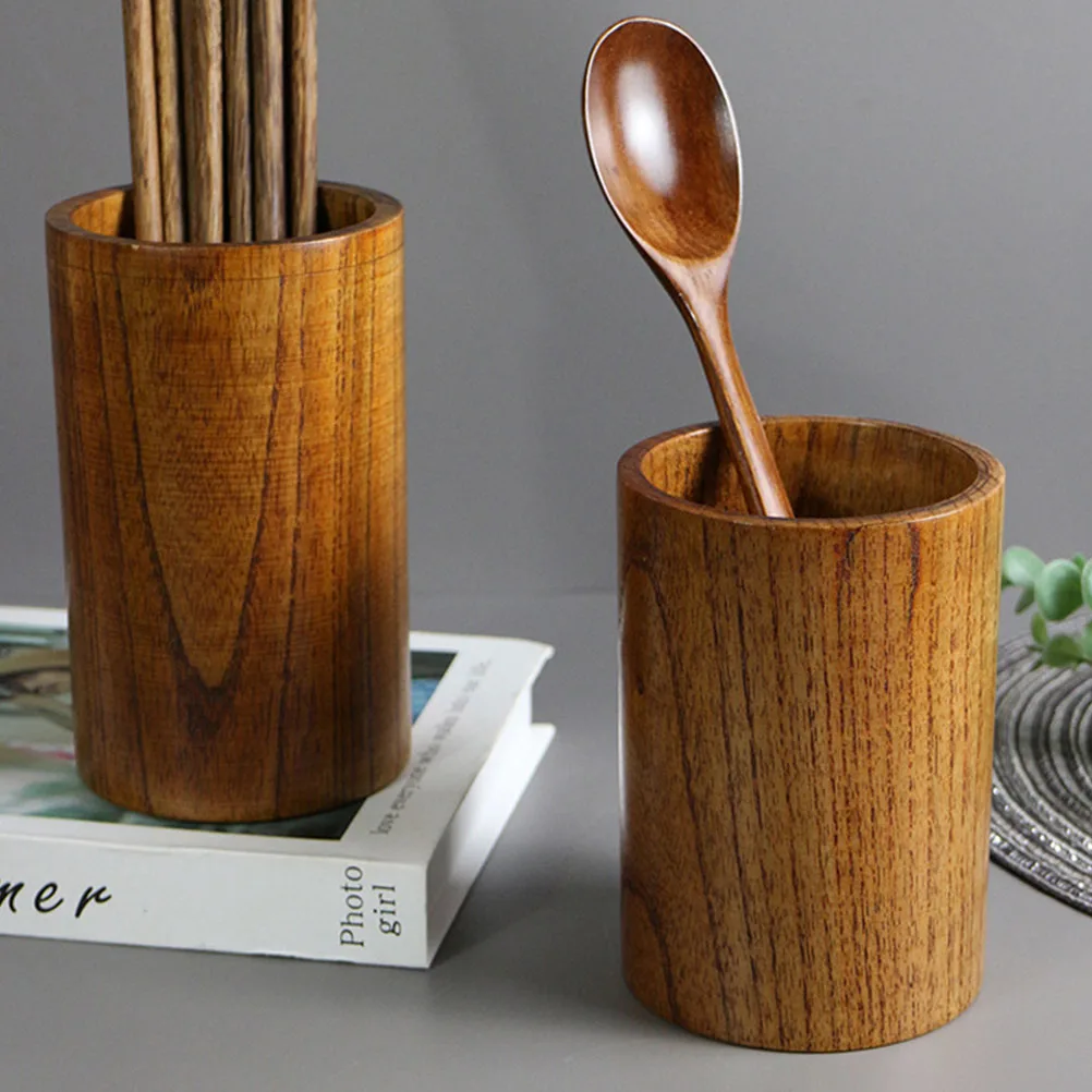 

Wooden Chopstick Holder 20X9cm Kitchen ganizer Large Size Utensil Pen Container Natural Storage Space Saver
