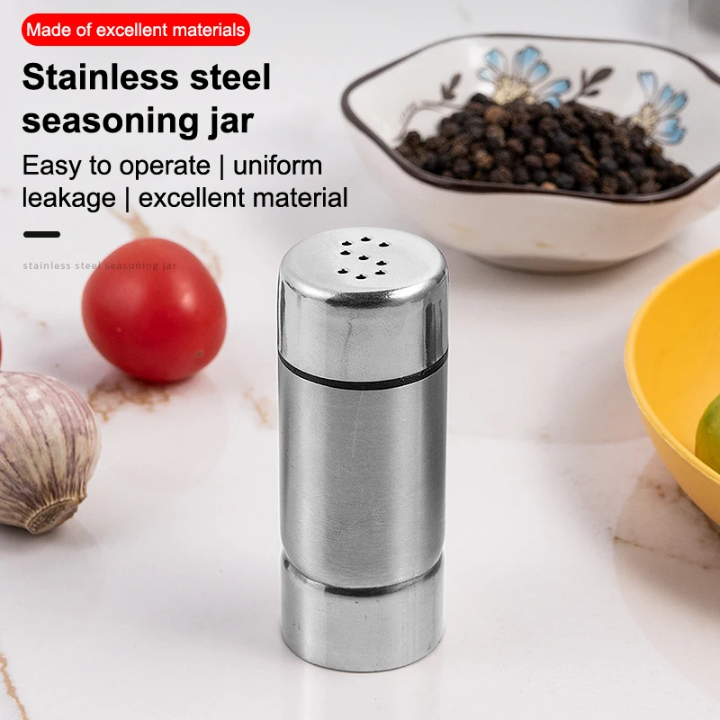 Stainless Steel Mini Salt Shaker Multifunctional Pepper Shakers Creative Spice Spreader Jars Kitchen Seasoning Tools For Outdoor