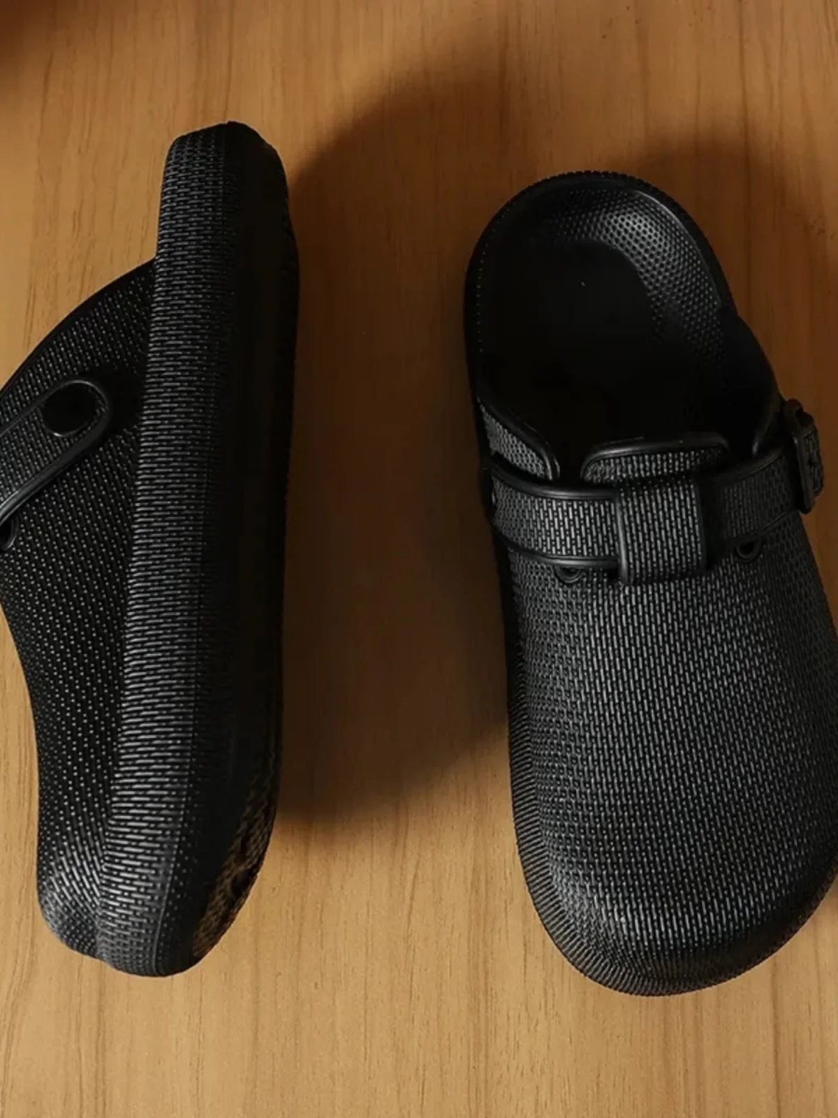 Soft And Bouncy EVA Slip-On Sandals Men's Half Slippers Anti-Slip Texture Design Summer Comfortable Lazy Person's Shoes