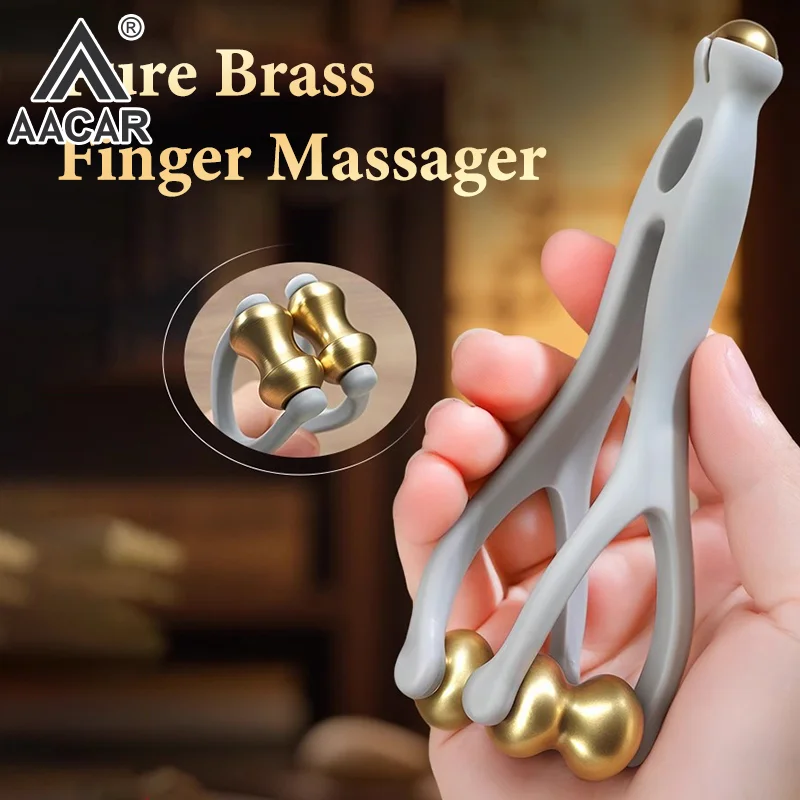 

Двухрядный ролик для массажа пальцев, латунный ролик, простой в использовании, снимает усталость пальцев, способствует крови, портативный инструмент для массажа пальцев