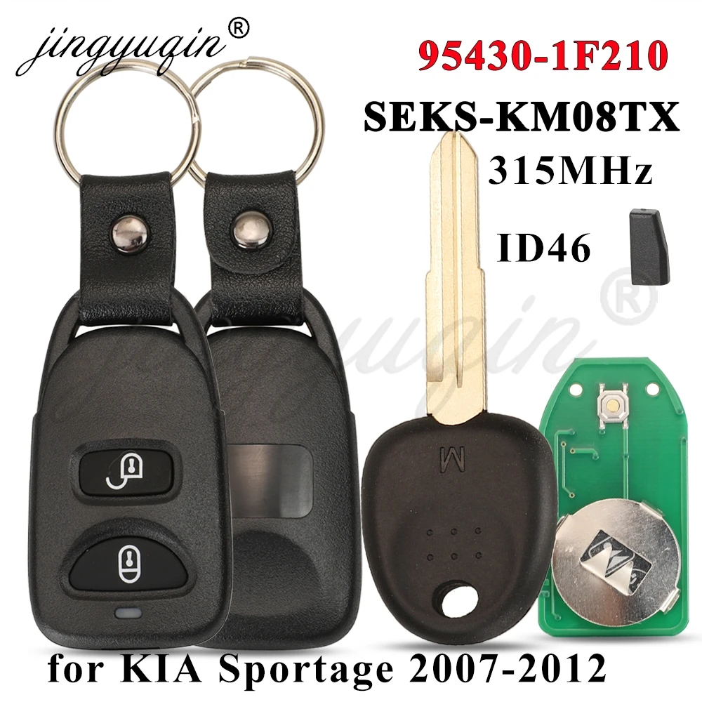 jingyuqin 95430-1F210 315Mhz FSK ID46 Chip Key FOB Keyless Entry Remote Alarm Replace for Kia Sportage Soul 2007-2009 SEKS-07TX