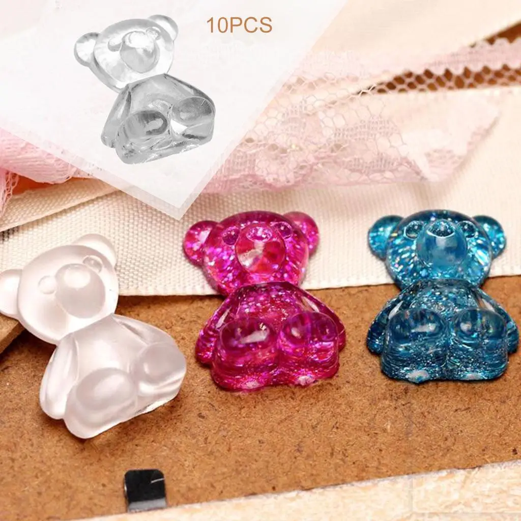 10-Pack Nail Art Bear Color Card Clear for Nail Display DIY Manicure Tool