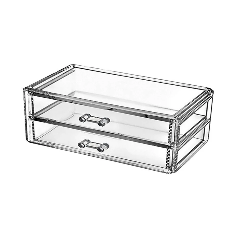 

Acrylic Cosmetic Display Case Double Layer Storage for Jewelry Makeup Pens K2WE
