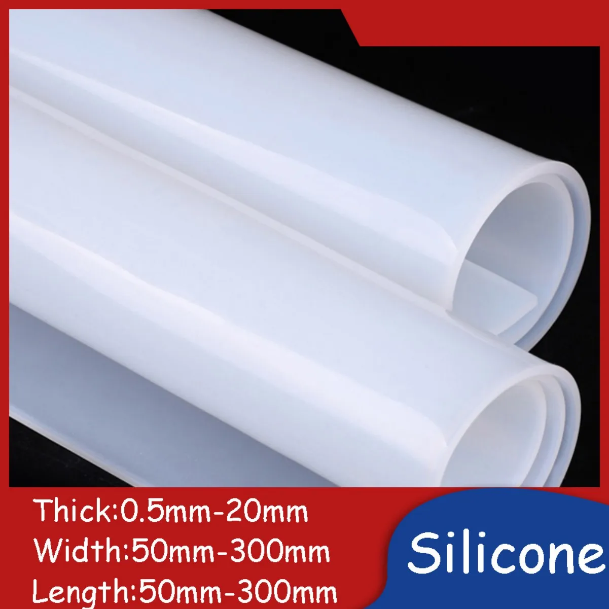 

Silicone Rubber Sheet Plate 220°C High-Temperature Resistant Mat Micro-resilient Cushion Soft Pad 50mm-300mm