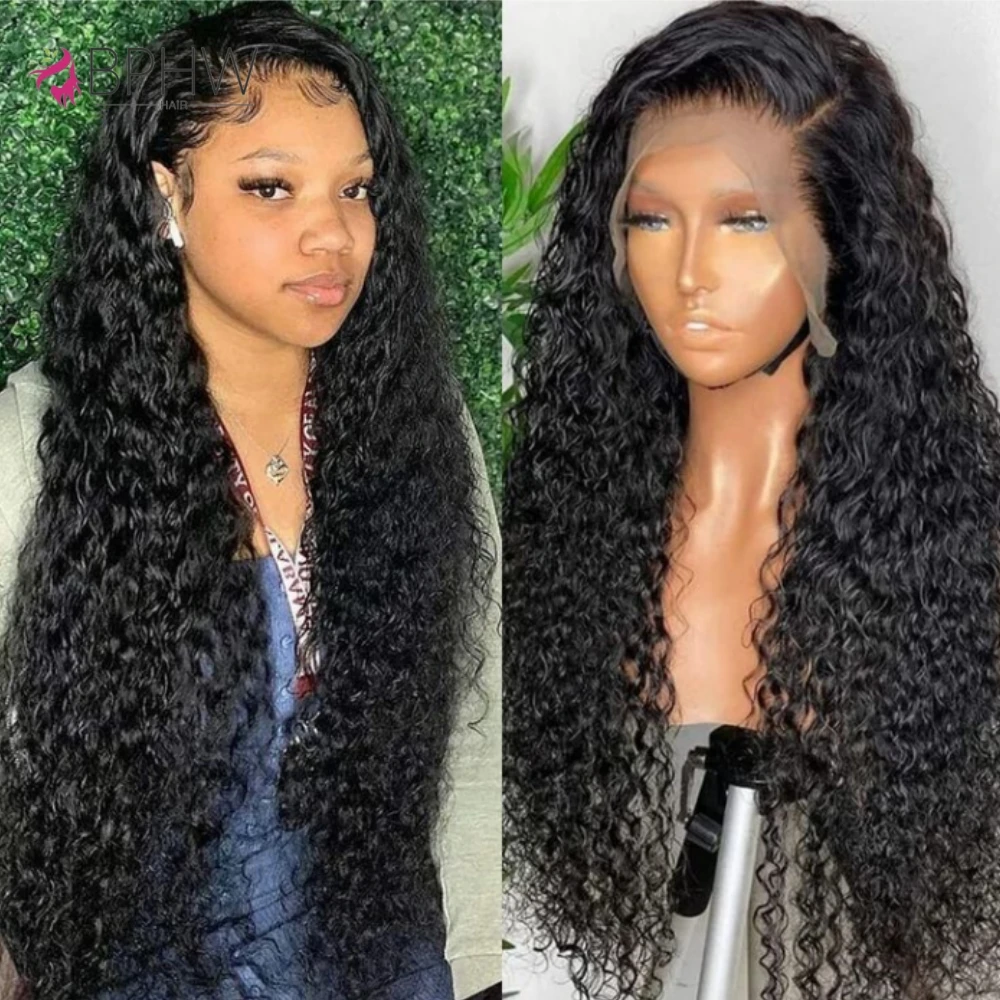 

13x4 Hd Lace Frontal Wig Water Wave 200 Density Human Hair Wig 30 Inches Loose Wave Lace Front Wig Pre plucked For Black Women