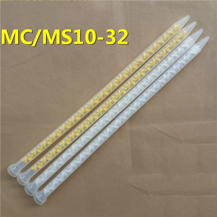 50PCS/lot  Resin Static Mixer MC/MS10-32 Mixing Nozzles for Duo Pack Epoxies (Yellow core)