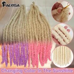 Distressed Locs Butterfly Locs Crochet Hair Changing Blonde To Pink Purple Synthetic Pre Looped Extensions For Afro Women