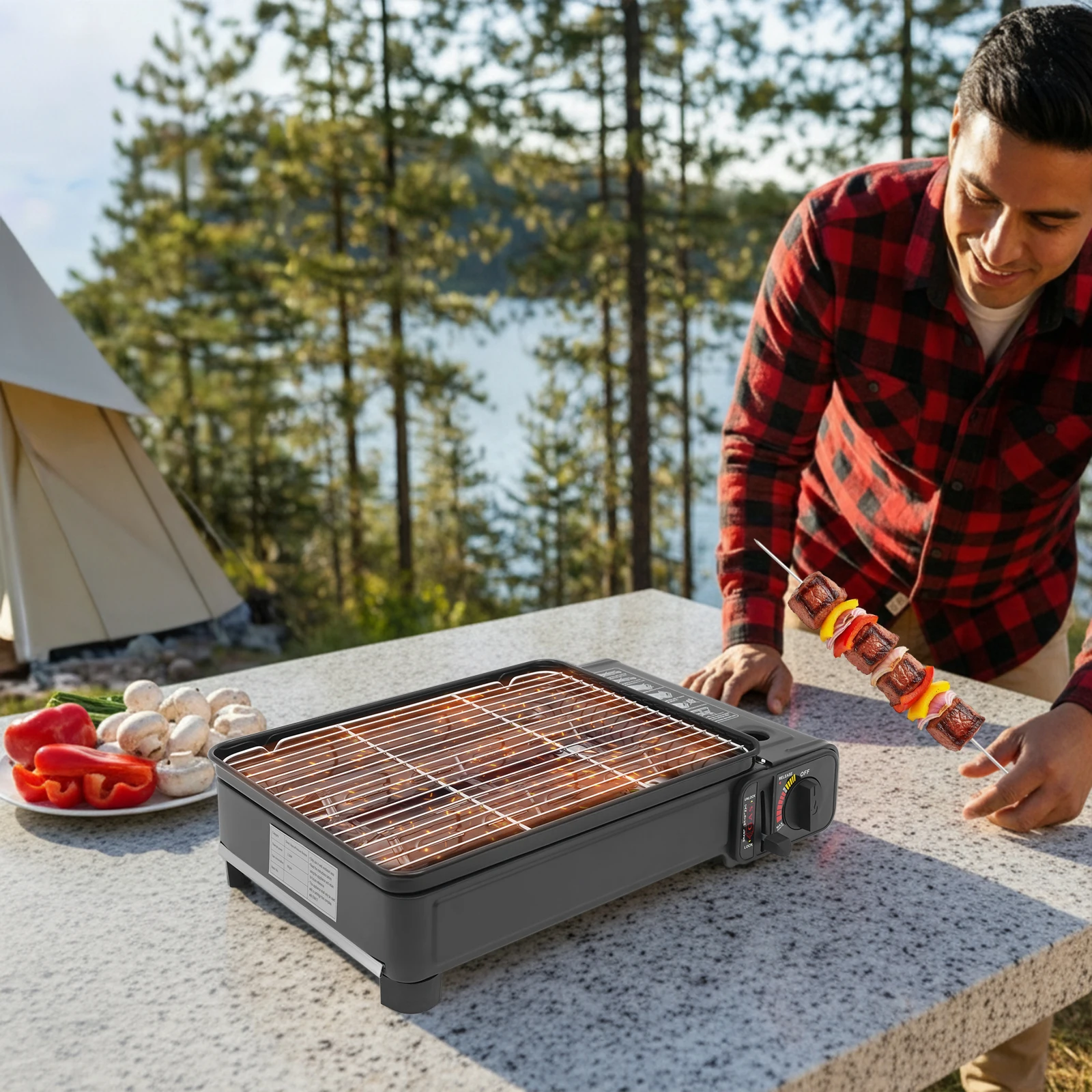 Camping Cooking Tray - 2.2KW Portable Butane Gas Barbecue Stove