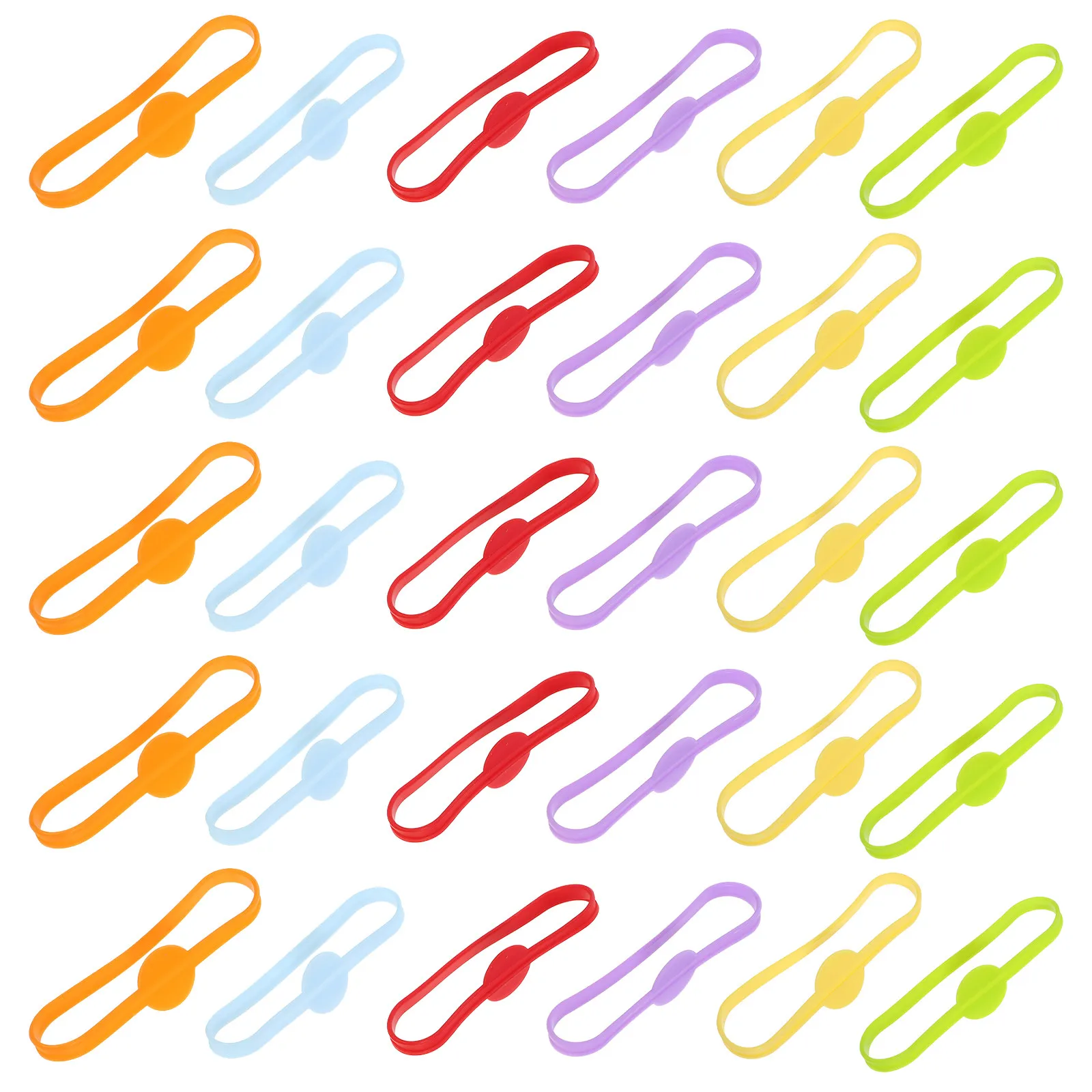 30 Pcs Wine Identification Strap Drinks Tags for Party Water Bottle Bands Labeling Silicone Marker