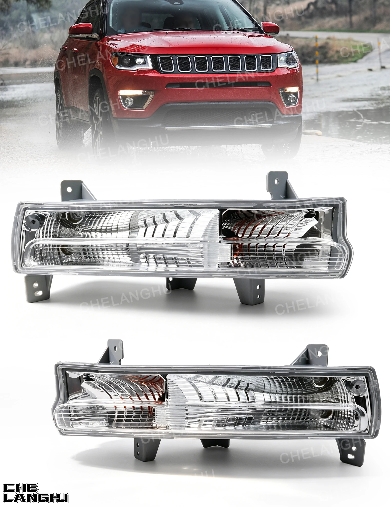 For Jeep Compass 2017 2018 2019 2020 2021 2022 Car accessories Front Halogen DRL Daytime Running Light 68266927AB 68266926AB