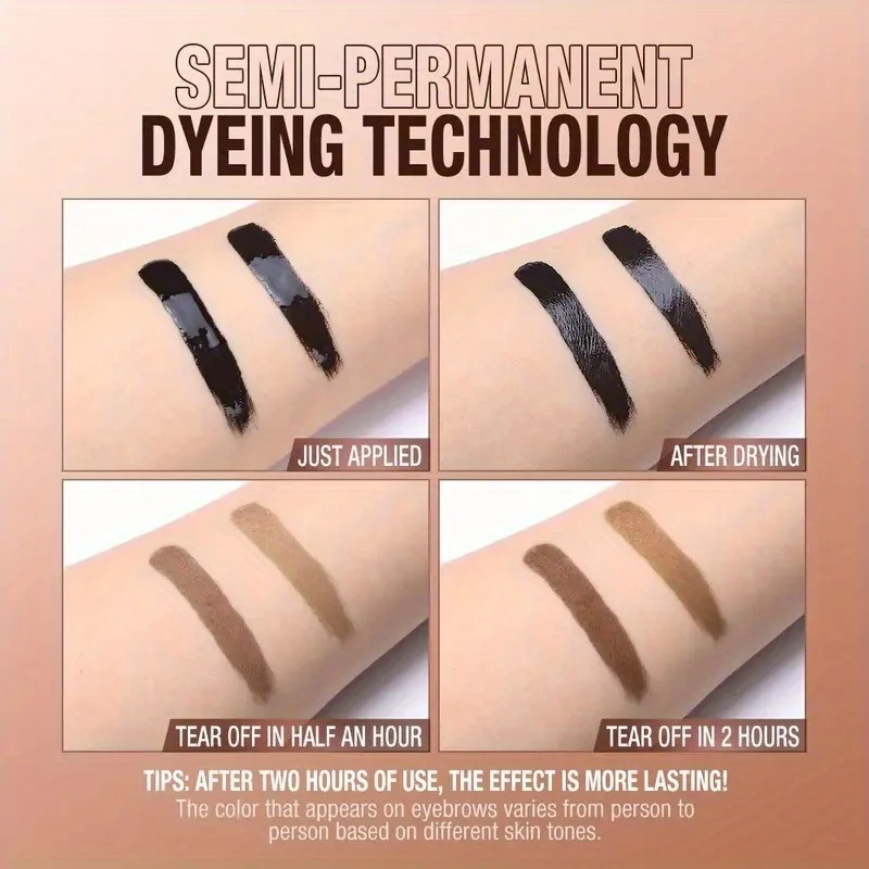 Tinte de Gel para cejas pelable 3D, resistente al agua, duradero, sin manchas, delineador de ojos, líquido Natural, tatuaje de cejas, crema para teñir, maquillaje
