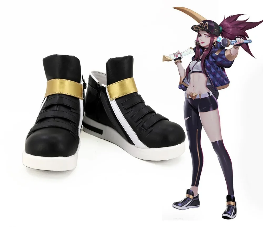 KDA Kaisa Akali Evelynn Ahri Cosplay Boots Custom Made Shoes Any Size view 5