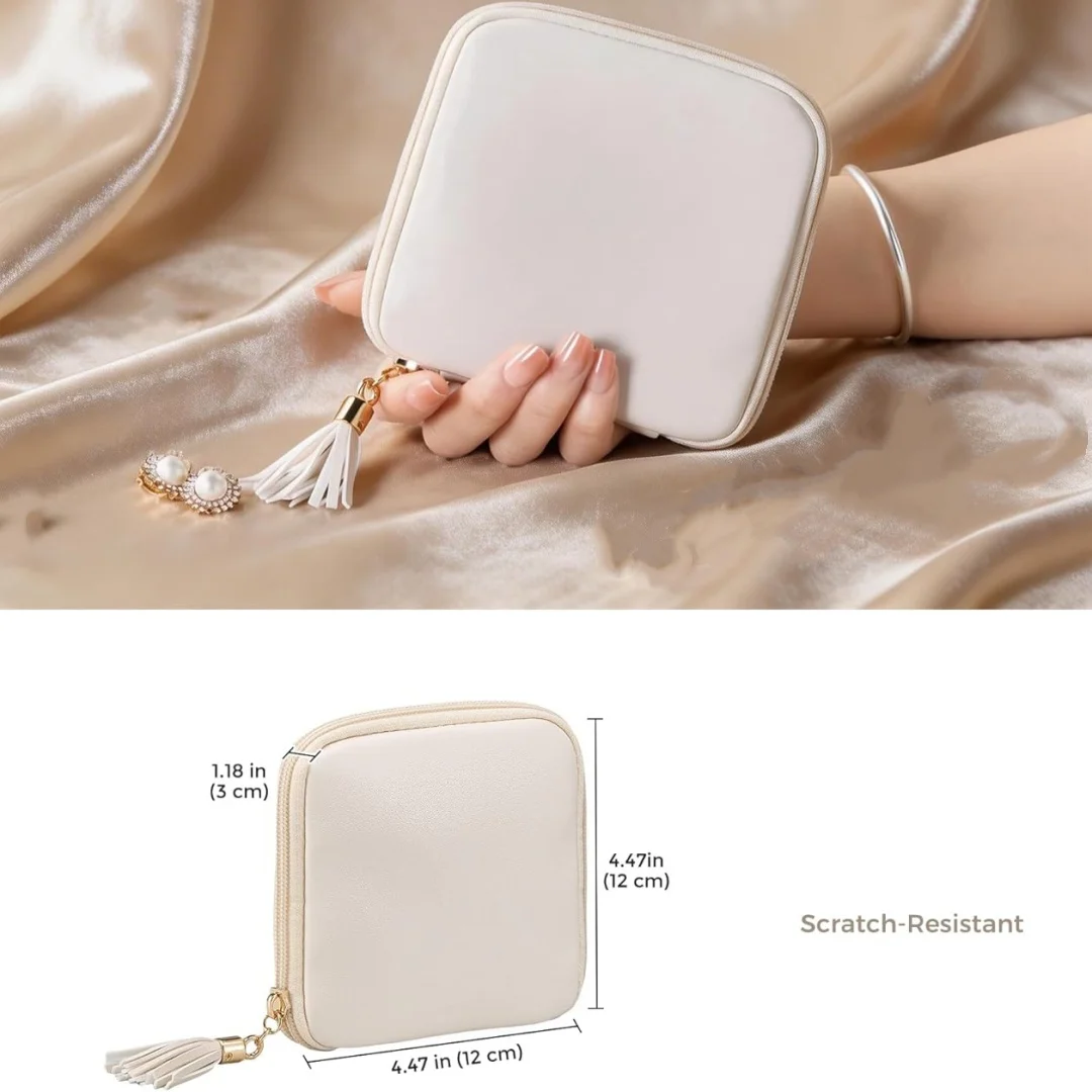 Soft Jewelry Case Organizer, Protable Jewellery Pouch, Multilayer Storage Bag Suitable for Earrings Necklaces Bracelets Travel