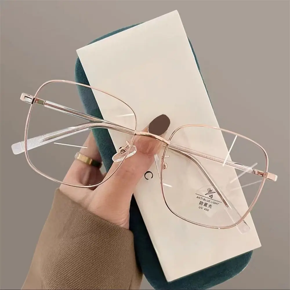 إطار معدني أنيق مضاد للأشعة فوق البنفسجية نظارات الأشعة الزرقاء إطار كبير خفيف للغاية لقصر النظر إطار نظارات العناية بالرؤية للنساء والرجال #3