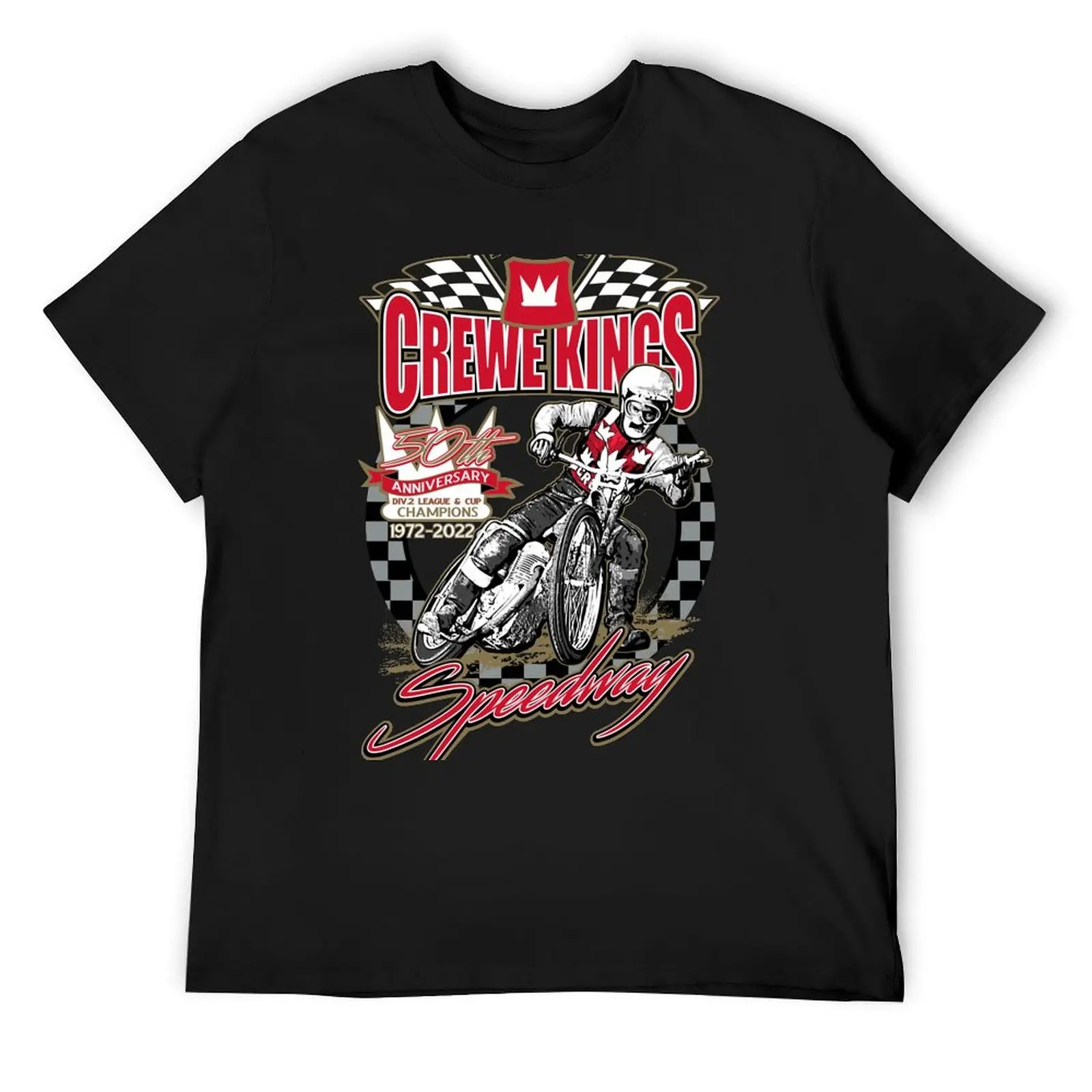 

Crewe Speedway - Official1972 Double Champions Anniversary T-Shirt boys animal print blacks tees mens white t shirts