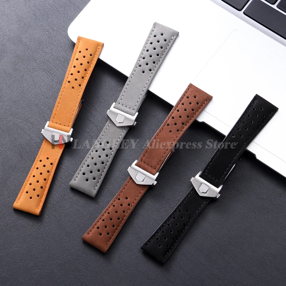 태그호이어 카레라 모나코 시계용 20mm 22mm 24mm 소가죽 시계줄 브라운 팔찌 남녀 액세서리