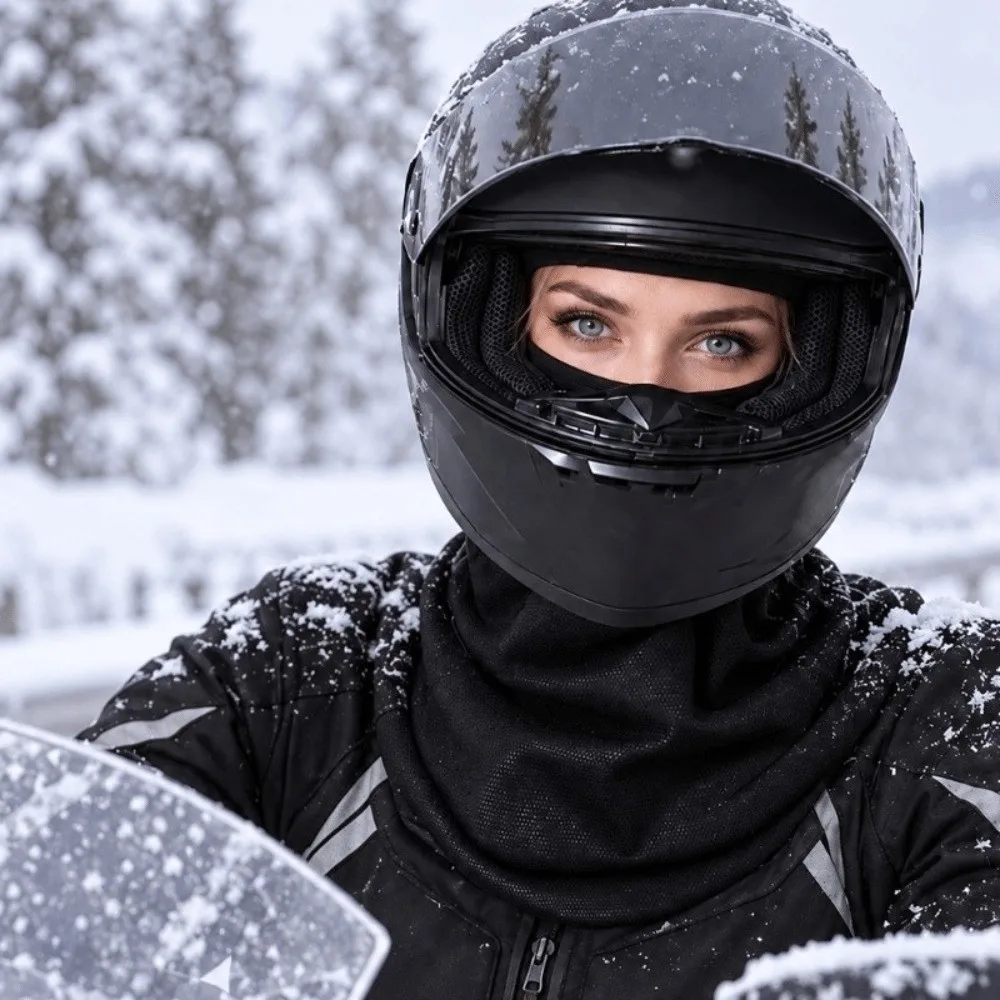 Warm Lining Winter Balaclava Mask Extended Collar Dustproof Guard Hat with Shawl Thick Fabric Elastic Yarn Cycling Helmet Liner