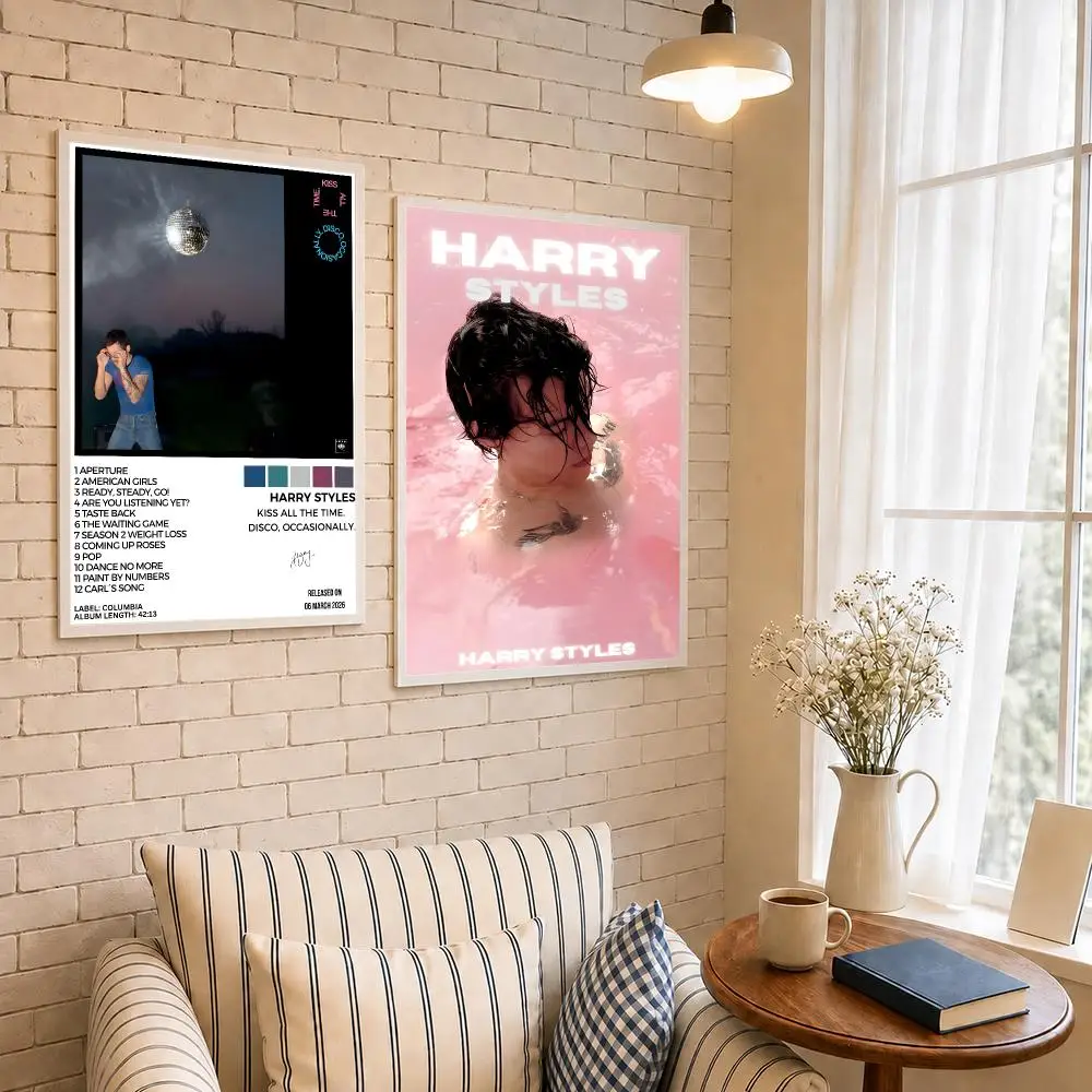Singer H-Harry Styles Poster PP Self-Adhesive Waterproof Wall Decor for Bedroom,Living Room,Dorm,Bar Aesthetic Decor Gift