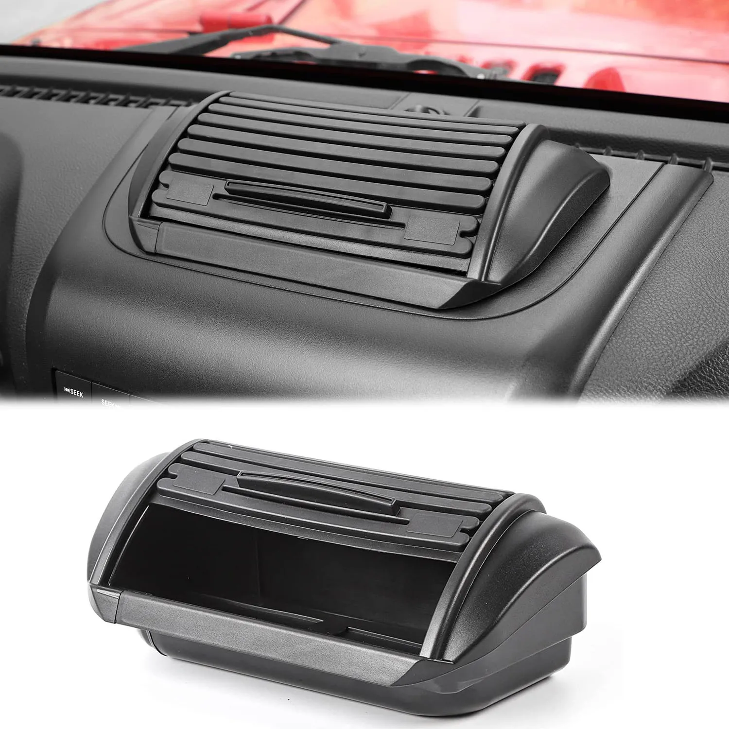 

Dashboard Storage Organizer Dash Panel Tray Box For Jeep Wrangler JK JKU 2011-2017 Center Console Holder