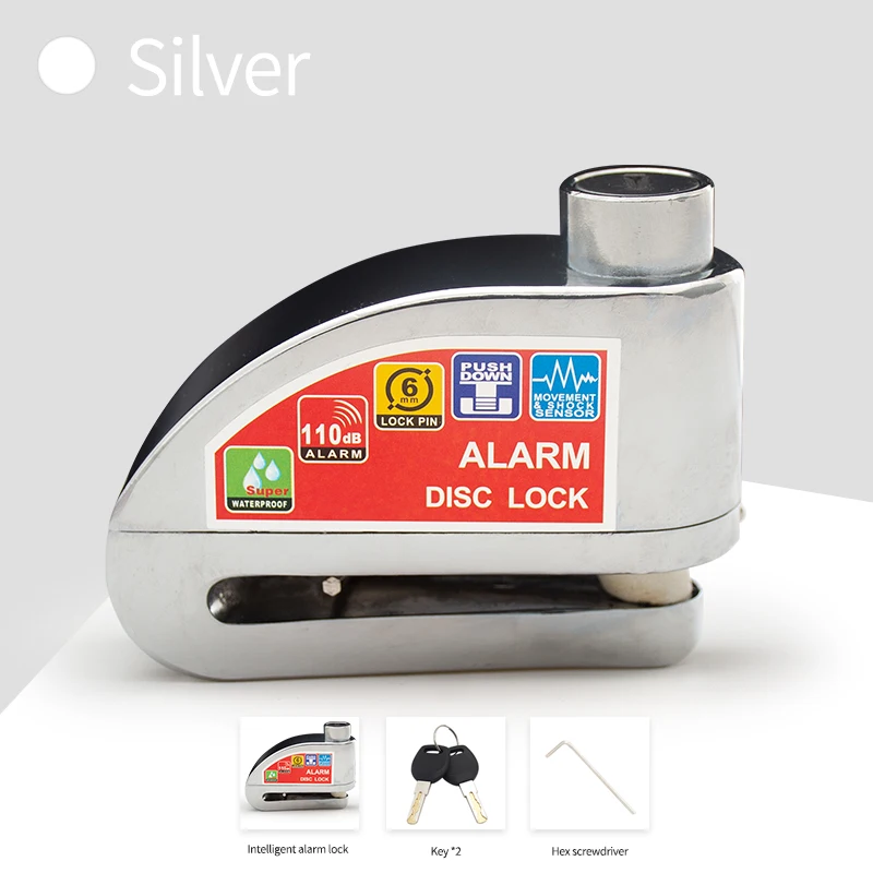 Motorfiets Fietsslot Alarm Veiligheid Bescherming Hangslot Disc Aluminium Anti-Diefstal Herinnering Touw Lock Tas Motorfiets Accesso