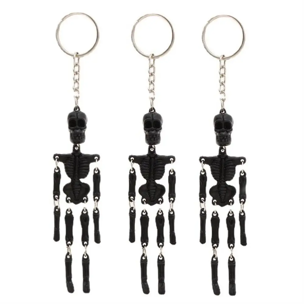 Luminous Skull Keychain Multi-joint Skeleton Personality Gothic Accessories Halloween Fashion Car Keychains For Couples Jewelry