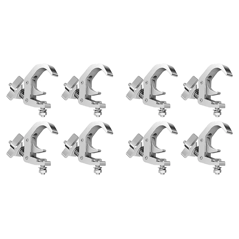 

8Packstage Lighting Clip Hook, Aluminum Alloy Professional Rack Clamp, For Moving The Head Stage Stage Lighting Fixtures